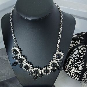 Elegant Silver and Black Necklace